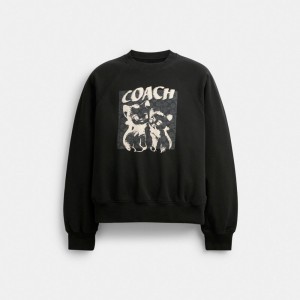 Hauts Coach The Lil Nas X Drop Signature Cats Crewneck Sweatshirt Homme Noir | NCLKSRV-74
