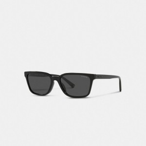 Lunette de Soleil Coach Signature Workmark Square Sunglasses Homme Noir | LQIRVJP-98