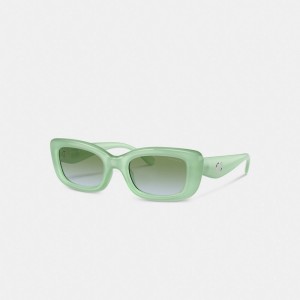 Lunettes Coach Pillow Tabby Narrow Rectangle Sunglasses Femme Menthe | HMQNSLZ-58