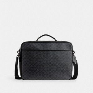 Mallette Coach Gotham Convertible Brief In Signature Canvas Homme Grise | SJLBCUM-24