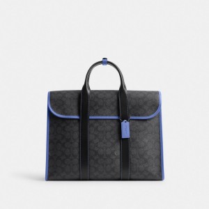 Mallette Coach Gotham Portfolio Bag In Signature Canvas Homme Grise | PAUTXOV-40