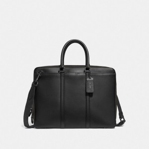 Mallette Coach Metropolitan Slim Brief Femme Noir Cuivre Noir | MBWZCIX-79