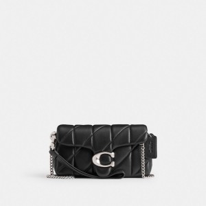Montre Coach Tabby Crossbody Wristlet With Pillow Quilting Femme Argent Noir | DCAEBPO-64