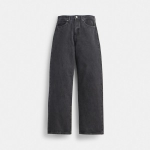 Pantalons Coach Loose Fit Jeans Femme Noir | EYUIFZT-56
