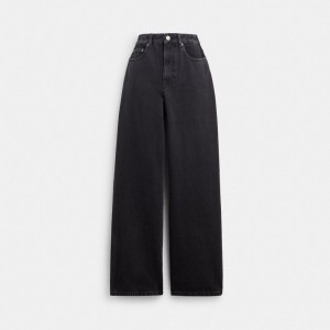 Pantalons Coach Loose Fit Jeans In Organic Cotton Femme Noir | MYNTRVZ-64