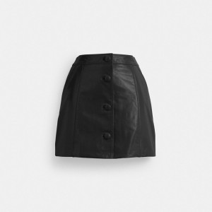 Pantalons Coach Patent Leather Mini Skirt Femme Noir | WTKMXIA-17