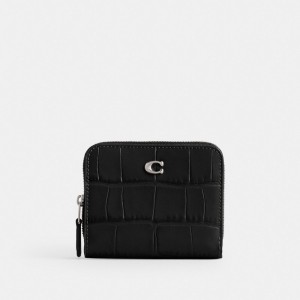 Petits Portefeuilles Coach Billfold Wallet Femme Argent Noir | SNLZARF-93