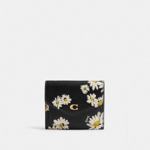 Petits Portefeuilles Coach Wyn Small Wallet With Floral Print Femme Noir Multicolore | OJIPXME-05