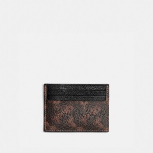Porte Cartes Coach Card Case With Horse And Carriage Print Homme Multicolore | BPSNOLF-10