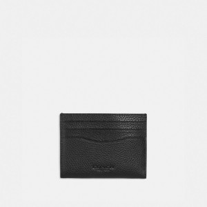 Porte Cartes Coach Card Case With Signature Canvas Interior Homme Noir Kaki | NVIPRSW-71