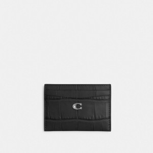 Porte Cartes Coach Essential Card Case Femme Argent Noir | TCRWGLA-64