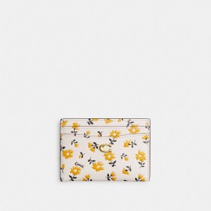 Porte Cartes Coach Essential Card Case With Floral Print Femme Multicolore | AZHSIVN-43