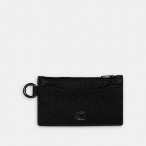 Porte Cartes Coach Zip Card Case Homme Noir | LEUBTWM-34