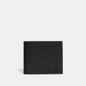 Porte-billets Coach Double Billfold Wallet Homme Noir | ABYPZLI-39