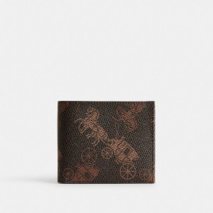 Porte-billets Coach Double Billfold Wallet With Large Horse And Carriage Print Homme Multicolore | QZWOLXR-53