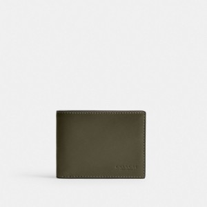 Porte-billets Coach Slim Billfold Wallet Homme Vert | JFWVZNO-93