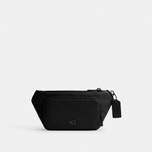 Sac Banane Coach Belt Bag With Signature Canvas Interior Detail Homme Noir | WFPYRCT-73