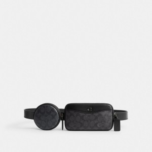 Sac Banane Coach Multi Pouch Belt Bag In Signature Canvas Homme Grise | OBHZRFJ-18