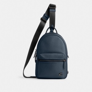Sac Bandoulière Coach Charter Pack Homme Bleu Foncé | HOBGSWU-73