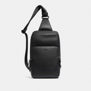 Sac Bandoulière Coach Gotham Pack Homme Noir Cuivre Noir | RTIBWSK-67