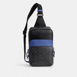 Sac Bandoulière Coach Gotham Pack In Signature Canvas Homme Grise | DTRJASV-02