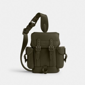 Sac Bandoulière Coach Hitch Backpack 13 Homme Vert | SWODNYU-78