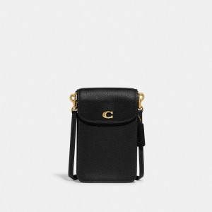Sac Bandoulière Coach Phone Crossbody Bag Femme Noir | KWLDSXO-16