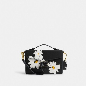 Sac Bandoulière Coach Tabby Box Bag With Floral Print Femme Noir Multicolore | NUVWRQZ-06