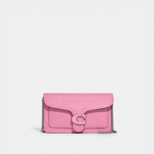Sac Bandoulière Coach Tabby Chain Clutch Femme Argent Rose | WIVUGJD-65