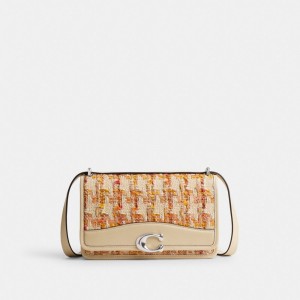 Sac Porté Épaule Coach Bandit Shoulder Bag In Tweed Femme Argent Multicolore | ZOVFCMB-84