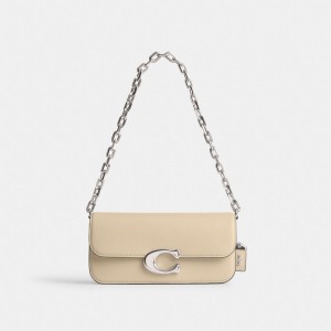 Sac Porté Épaule Coach Idol Bag 23 Femme Argent Blanche | WNJEPRQ-37