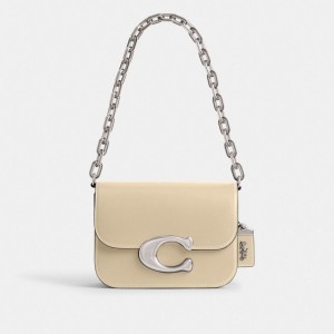 Sac Porté Épaule Coach Idol Bag Femme Argent Blanche | ILTKESQ-95
