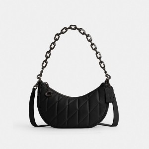 Sac Porté Épaule Coach Mira Shoulder Bag With Pillow Quilting Femme Bleu Grise Noir | KHBIMTN-84