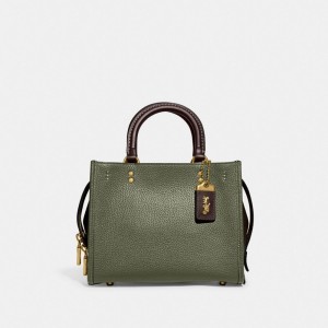 Sac Porté Épaule Coach Rogue Bag 25 In Regenerative Leather Femme Vert Multicolore | VAICURX-24