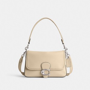 Sac Porté Épaule Coach Soft Tabby Shoulder Bag Femme Argent Blanche | PLKNSUA-10