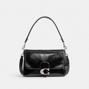 Sac Porté Épaule Coach Soft Tabby Shoulder Bag Femme Argent Noir | YODLFHQ-69