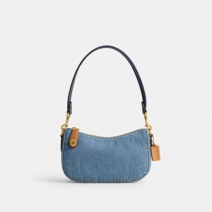 Sac Porté Épaule Coach Swinger Bag 20 Femme Indigo | GARWKTZ-53