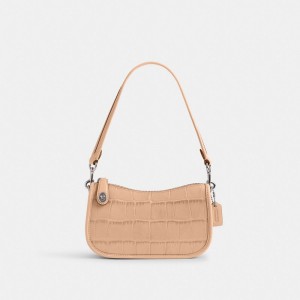 Sac Porté Épaule Coach Swinger Bag 20 Femme Argent | XIPJKBT-12