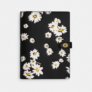 Sac de Voyage Coach Notebook With Floral Print Femme Noir Multicolore | UXFKVWB-68