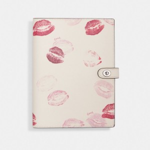 Sac de Voyage Coach Notebook With Lip Print Femme Argent Multicolore | DVPGALT-95