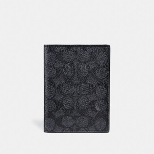 Sac de Voyage Coach Passport Case In Signature Canvas Femme Grise | WKTEUID-38
