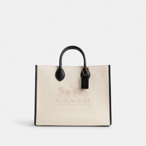 Sacs Fourre Tout Coach Ace Tote 35 Femme Bleu Clair Grise Noir | UTISXGR-26