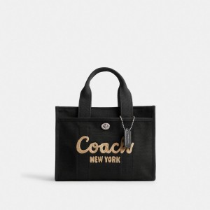 Sacs Fourre Tout Coach Cargo Tote Bag 26 Femme Argent Noir | SQHPJGX-81
