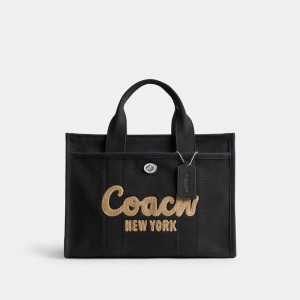 Sacs Fourre Tout Coach Cargo Tote Bag Femme Argent Noir | LYONFHZ-02