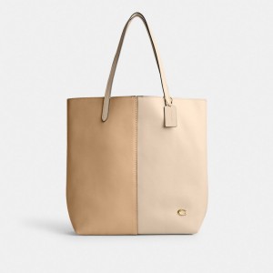 Sacs Fourre Tout Coach North Tote In Colorblock Femme Blanche Multicolore | FGWNHED-61