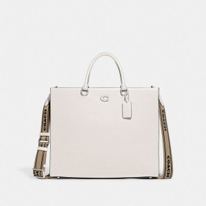Sacs Fourre Tout Coach Tote Bag 40 With Signature Canvas Homme Multicolore | WTMECLK-90