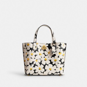 Sacs Fourre Tout Coach Willow Tote Bag 24 With Floral Print Femme Multicolore | QNJXGIT-12