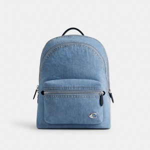 Sacs à Dos Coach Charter Backpack Homme Bleu Indigo Bleu | RFBXCON-30