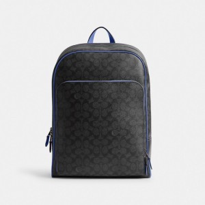 Sacs à Dos Coach Gotham Backpack In Signature Canvas Homme Grise | PFDMRVJ-04
