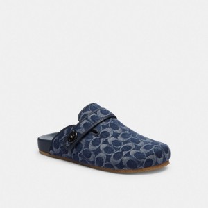 Sandale Coach Blake Clog In Signature Denim Homme Bleu | YXNBMKS-45